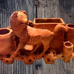 Vintage Chinese Soapstone Brush Holder